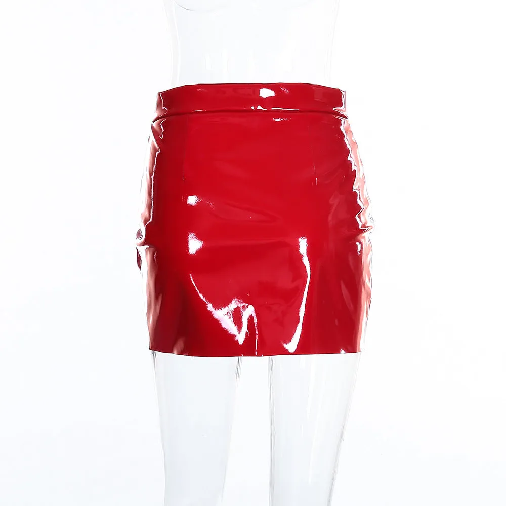 allure zip-up mini skirt