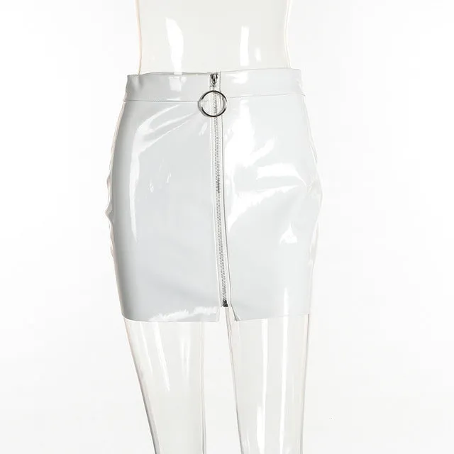 allure zip-up mini skirt