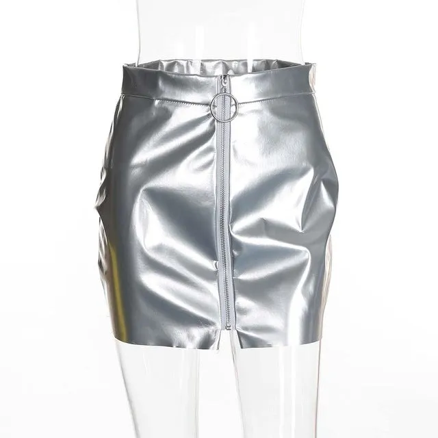 allure zip-up mini skirt