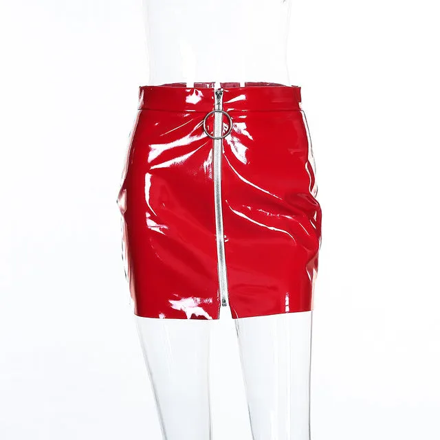 allure zip-up mini skirt