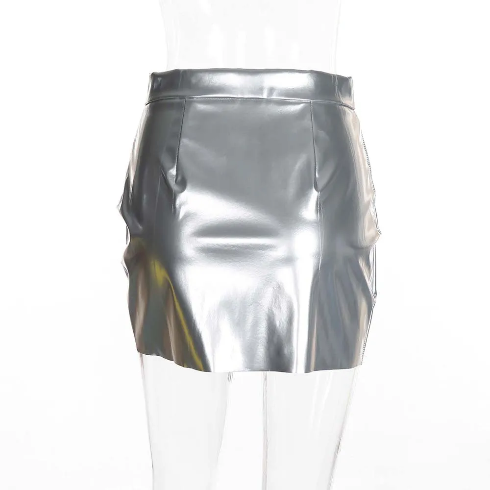 allure zip-up mini skirt