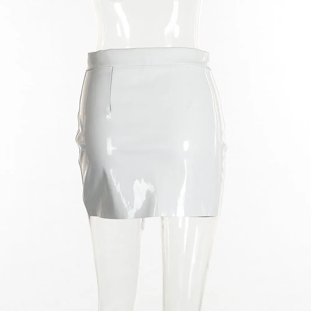 allure zip-up mini skirt