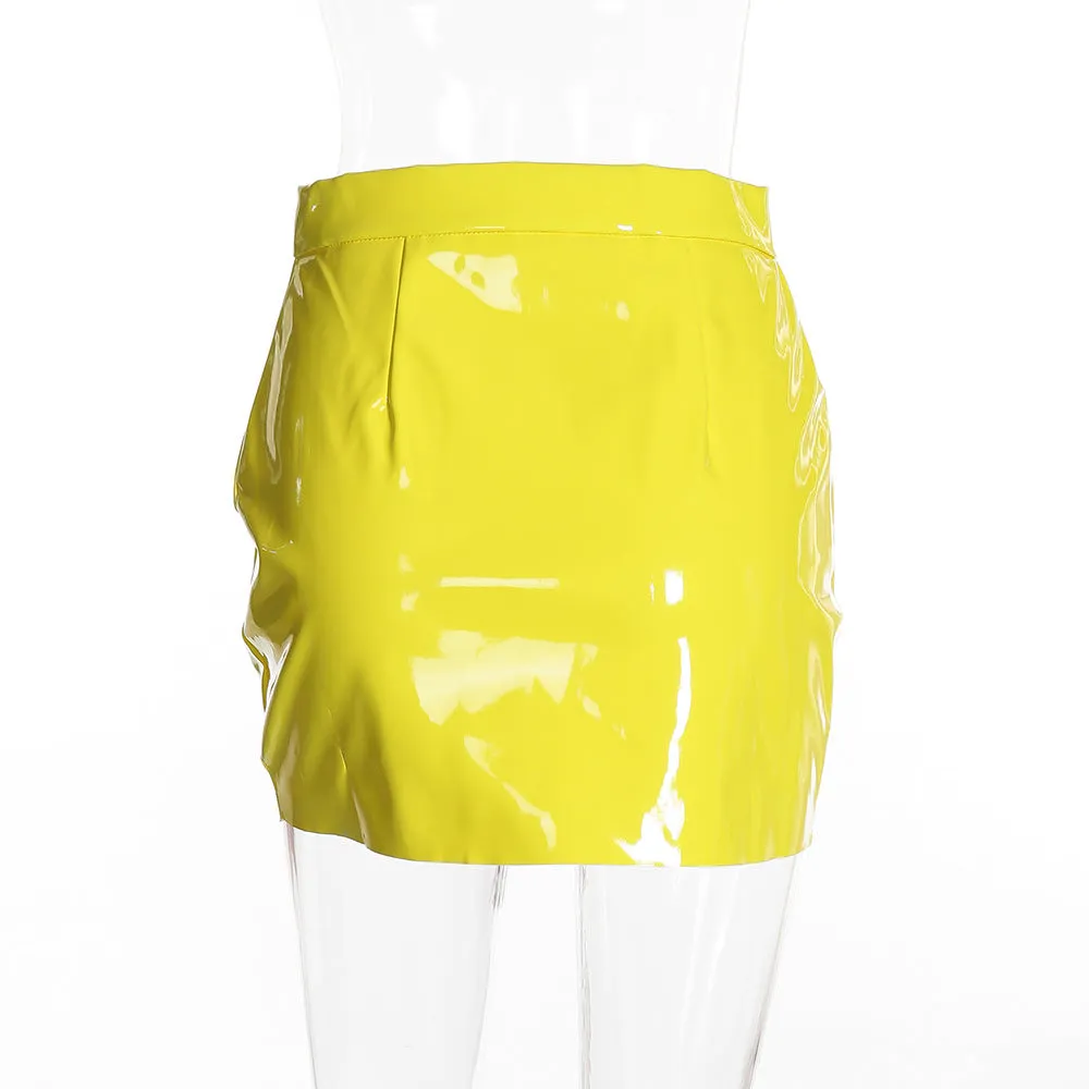 allure zip-up mini skirt