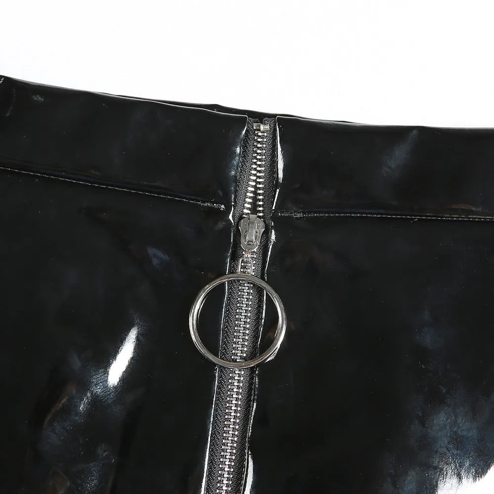 allure zip-up mini skirt
