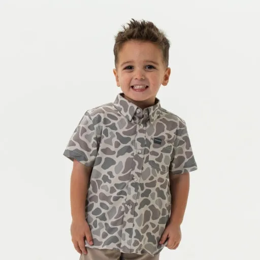 Burlebo Youth Performance Button Up | Classic Deer Camo