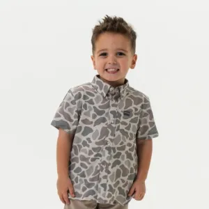 Burlebo Youth Performance Button Up | Classic Deer Camo