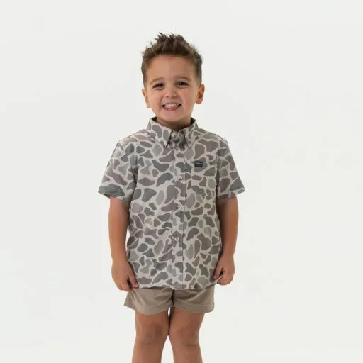 Burlebo Youth Performance Button Up | Classic Deer Camo