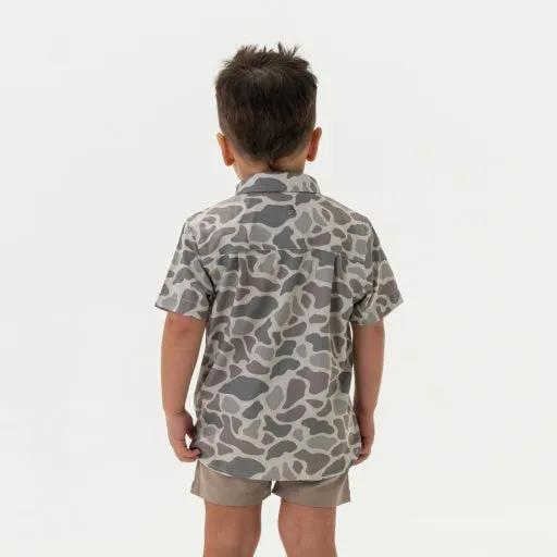 Burlebo Youth Performance Button Up | Classic Deer Camo