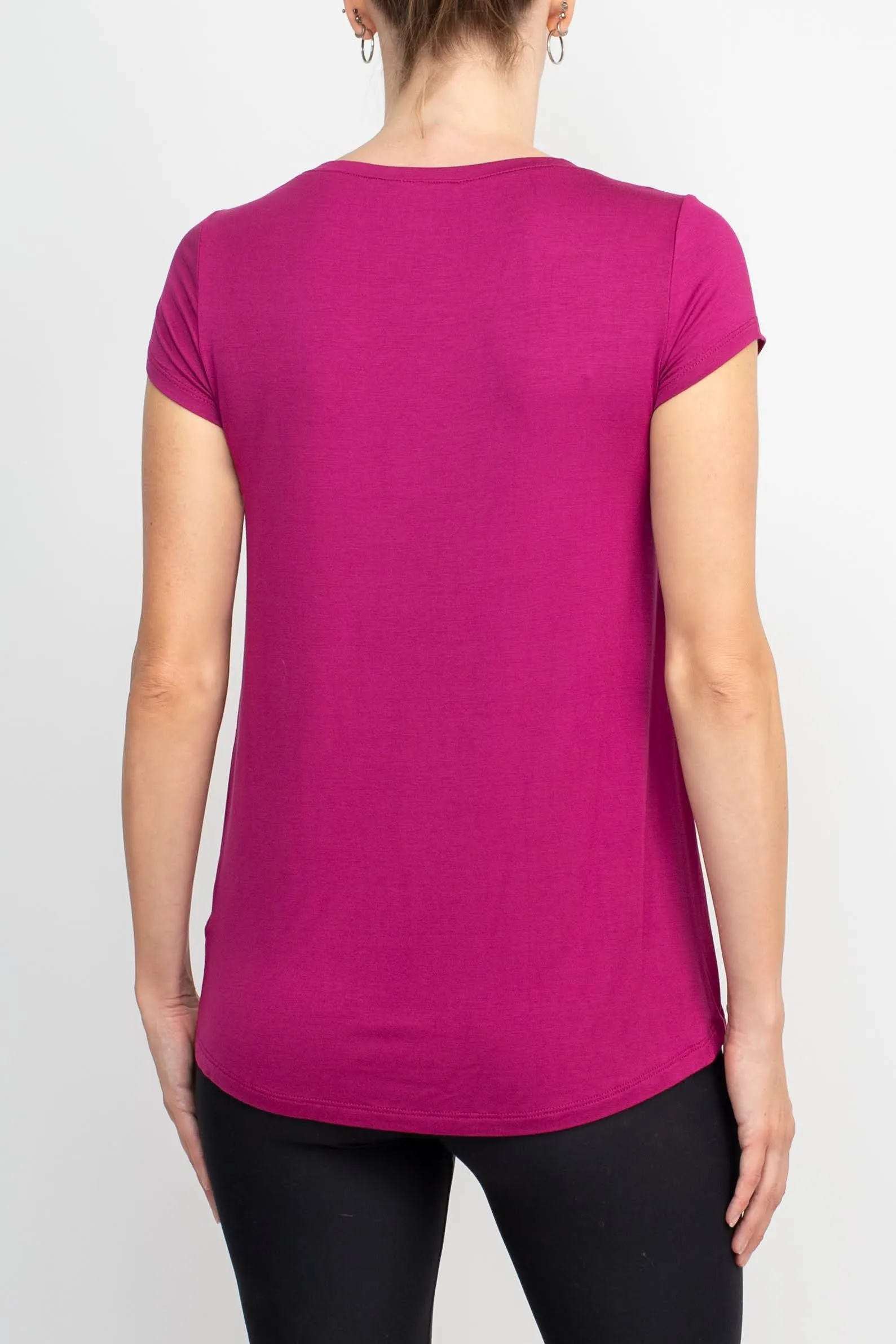 Cable & Guage Scoop Neck Short Sleeve Pocket Solid ITY T-Shirt by Curated Brands