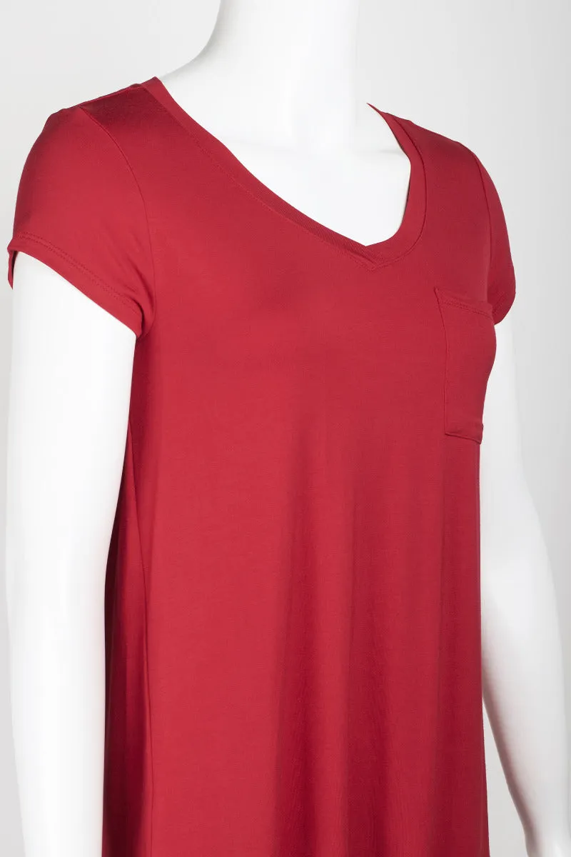 Cable & Guage Scoop Neck Short Sleeve Pocket Solid ITY T-Shirt by Curated Brands