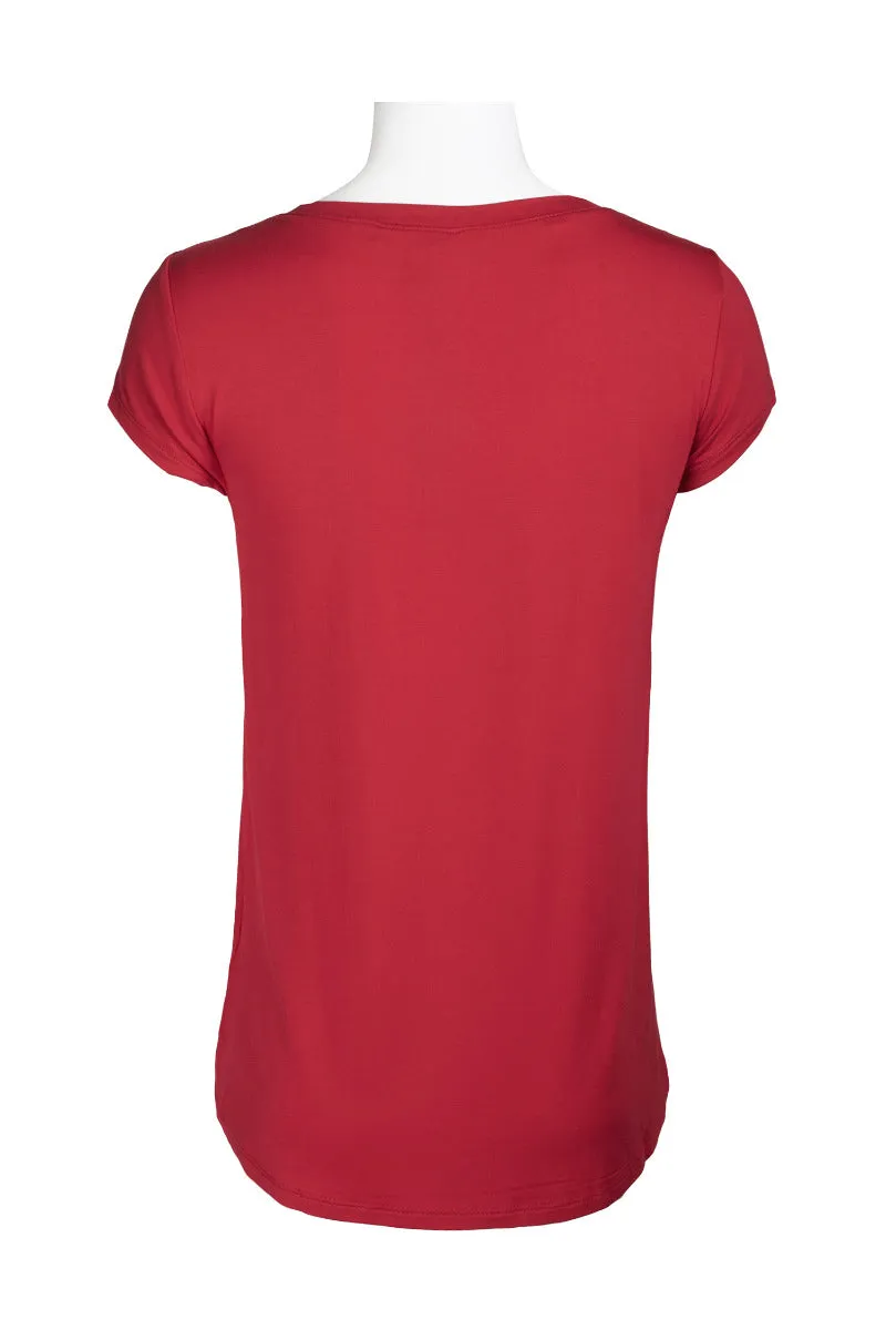 Cable & Guage Scoop Neck Short Sleeve Pocket Solid ITY T-Shirt by Curated Brands