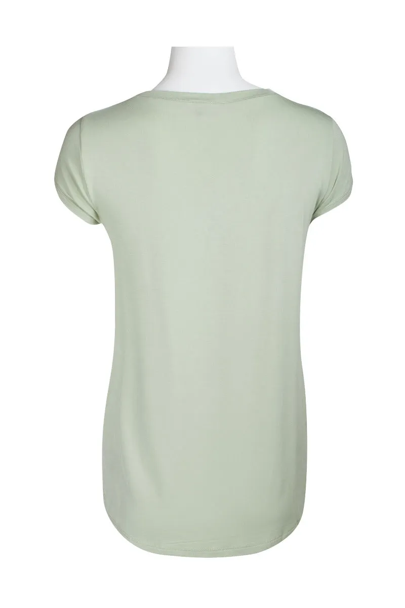 Cable & Guage Scoop Neck Short Sleeve Pocket Solid ITY T-Shirt by Curated Brands