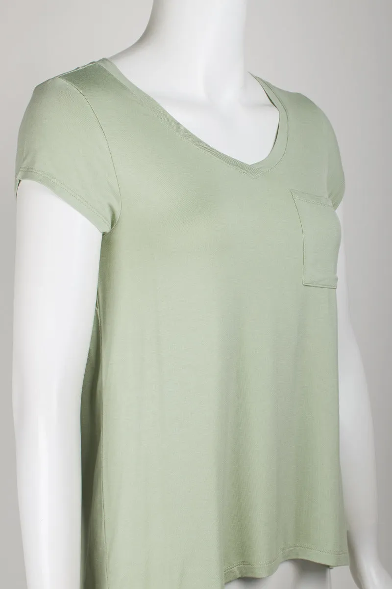 Cable & Guage Scoop Neck Short Sleeve Pocket Solid ITY T-Shirt by Curated Brands