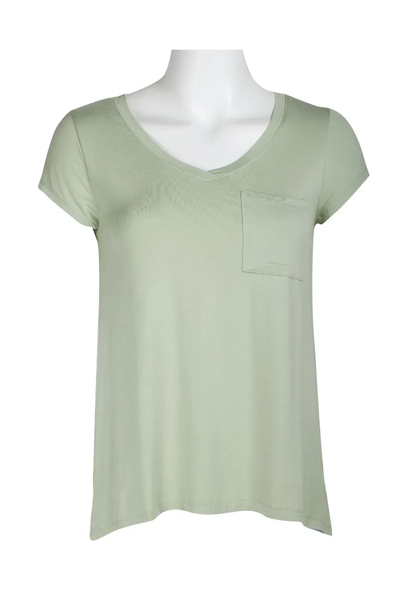 Cable & Guage Scoop Neck Short Sleeve Pocket Solid ITY T-Shirt by Curated Brands
