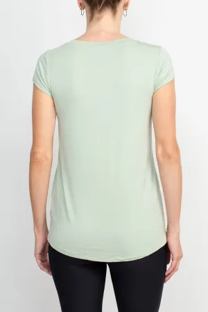 Cable & Guage Scoop Neck Short Sleeve Pocket Solid ITY T-Shirt by Curated Brands