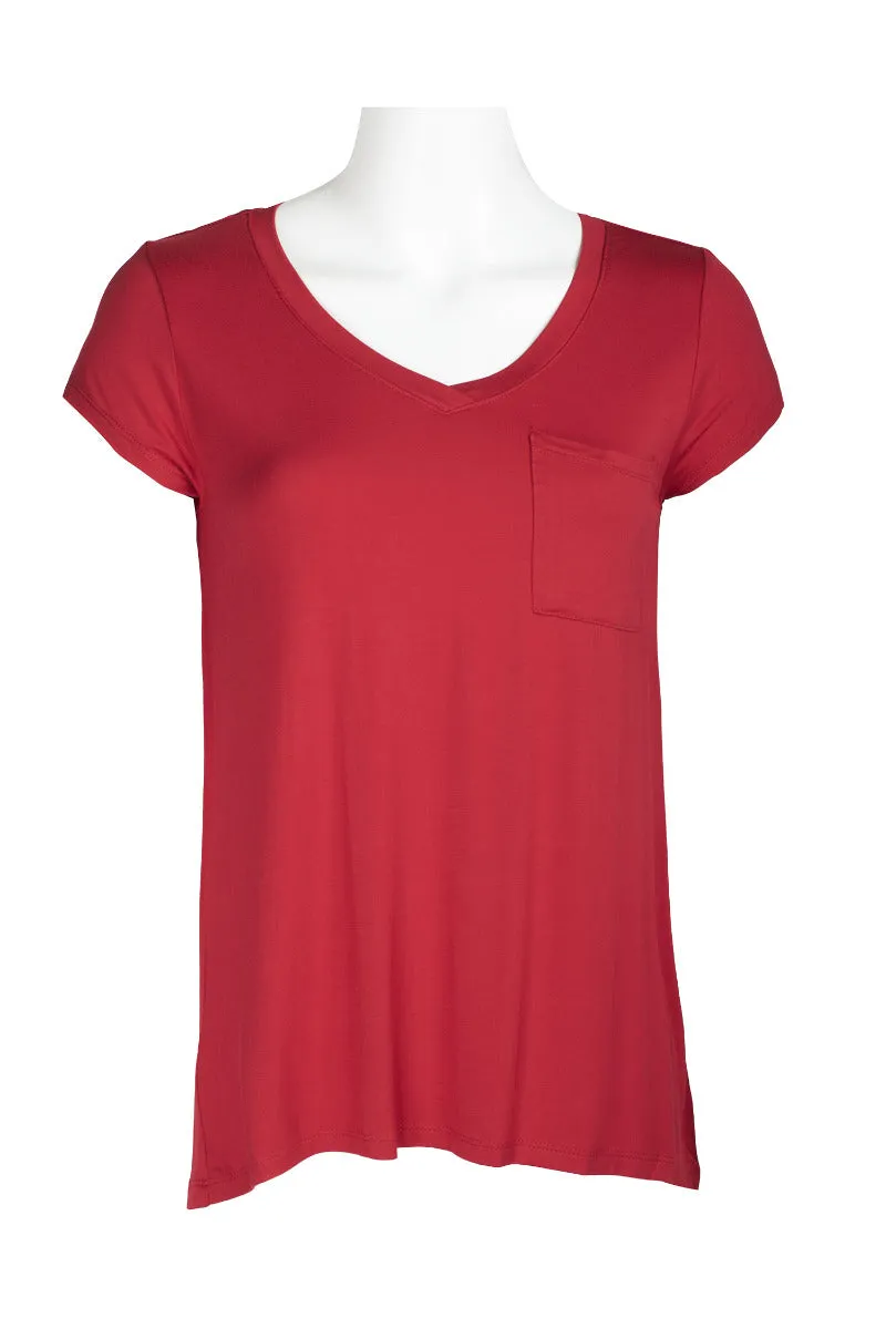 Cable & Guage Scoop Neck Short Sleeve Pocket Solid ITY T-Shirt by Curated Brands