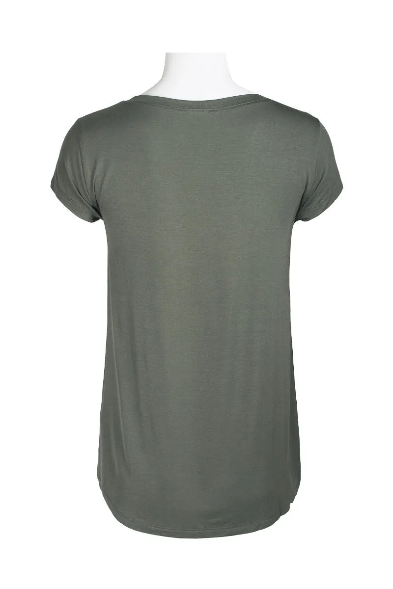 Cable & Guage Scoop Neck Short Sleeve Pocket Solid ITY T-Shirt by Curated Brands