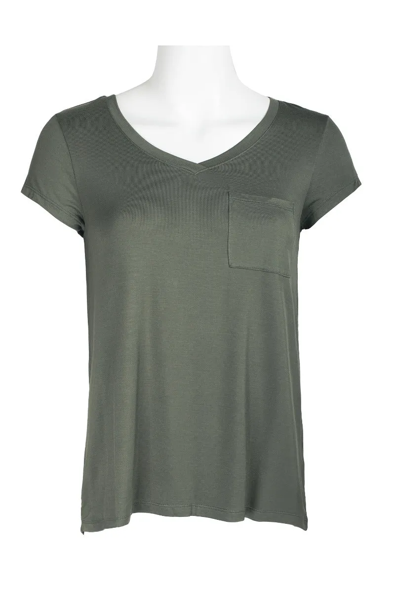 Cable & Guage Scoop Neck Short Sleeve Pocket Solid ITY T-Shirt by Curated Brands