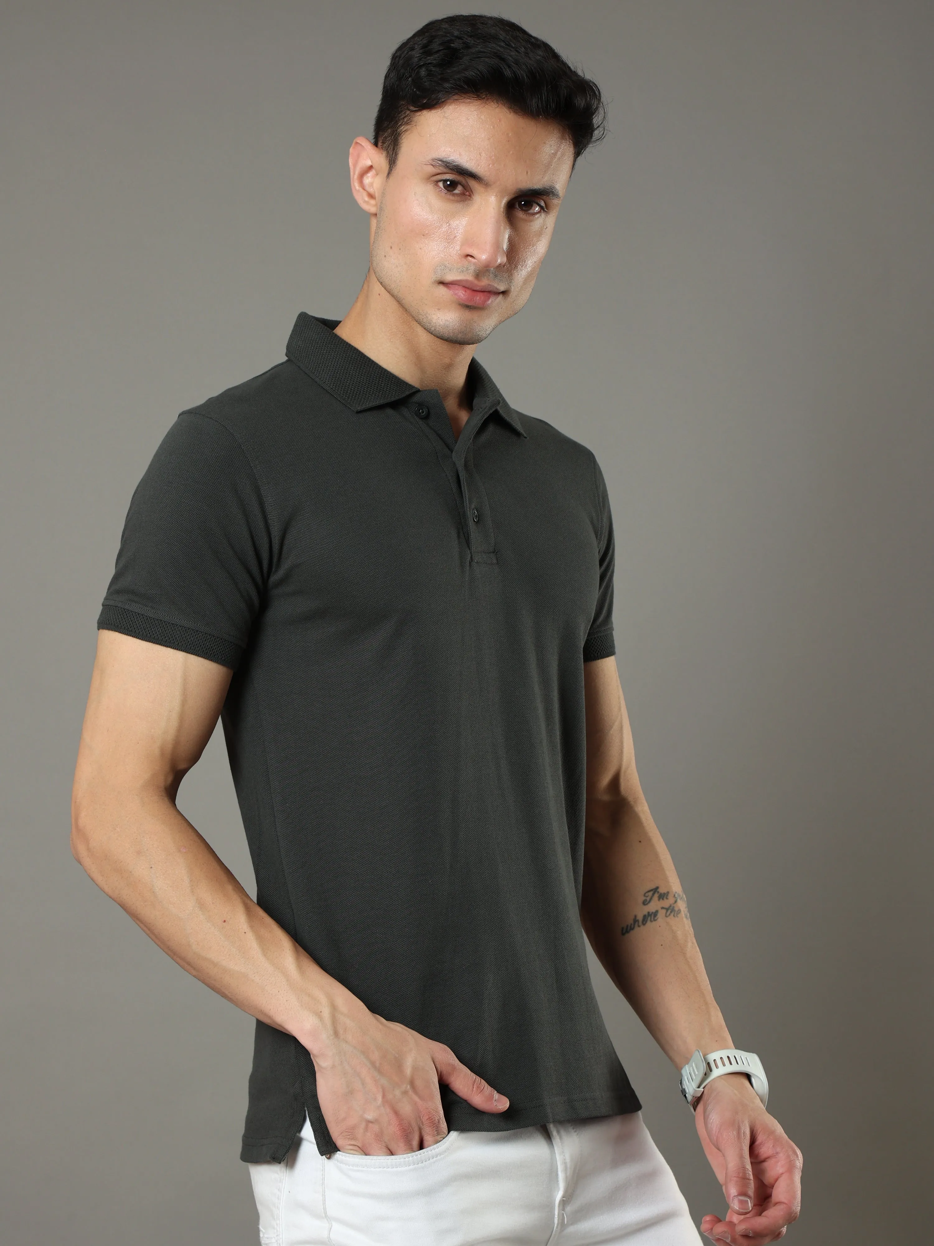 English Grey Polo Shirt