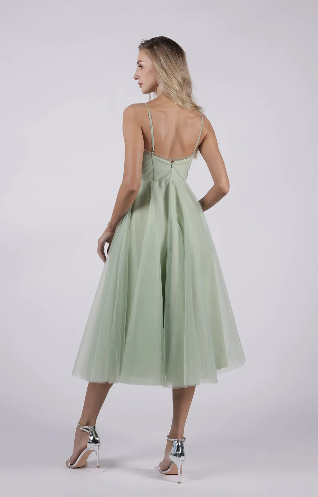 Fresh Elegant Sweetheart Neck Adjustable Straps A-Line Mesh Pleated Dresses