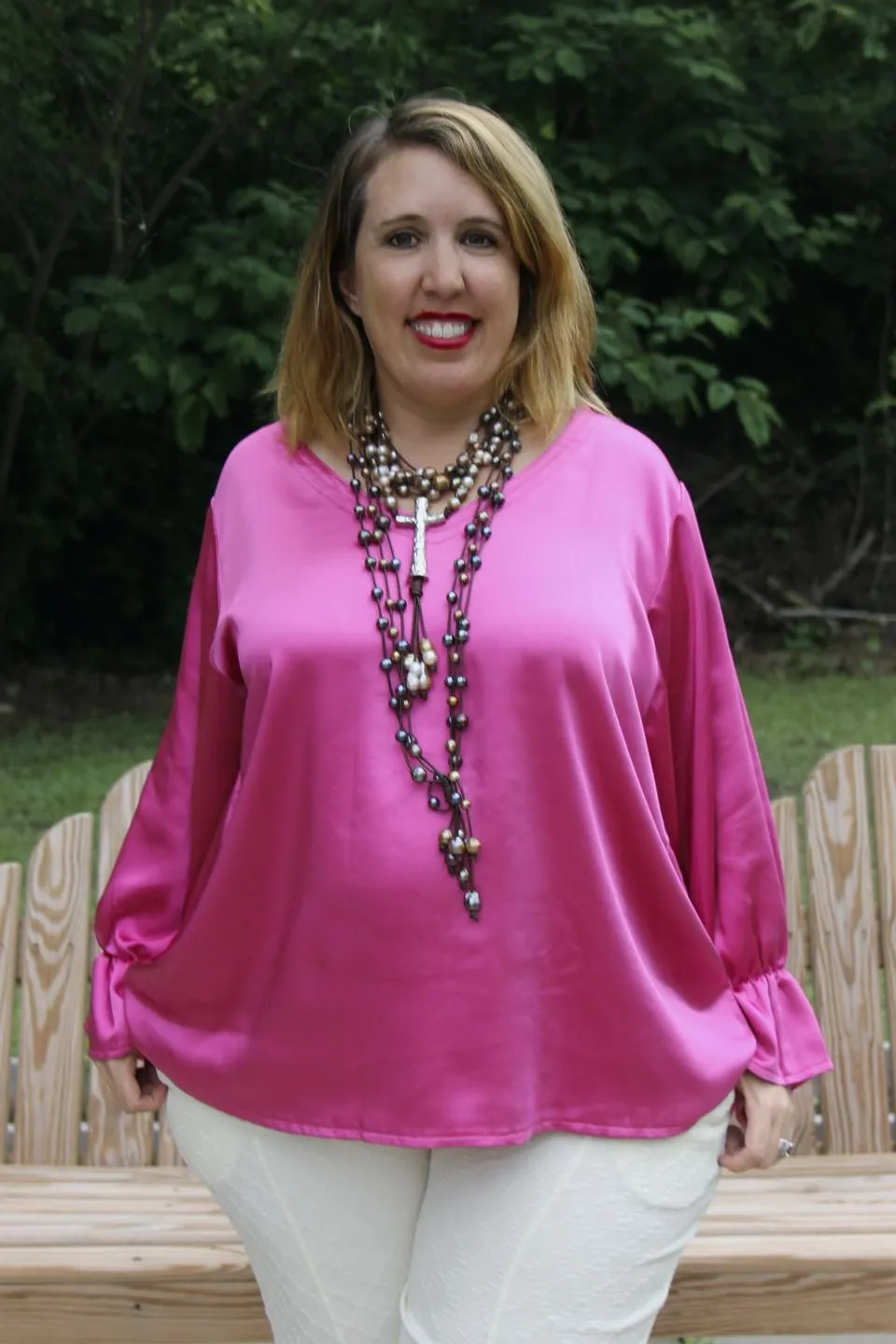 HC Ooh La La Pleated Silk Blouse