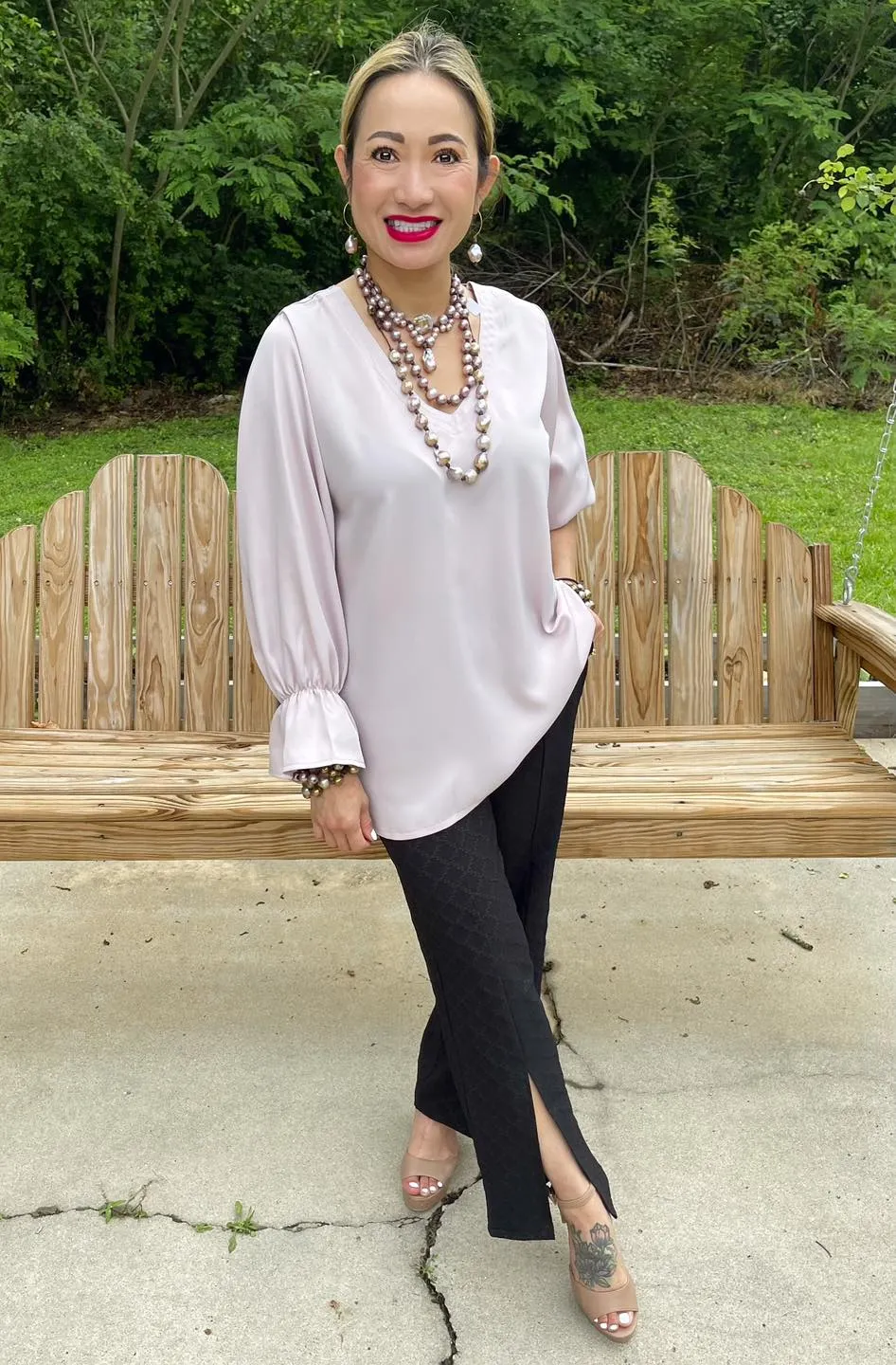 HC Ooh La La Pleated Silk Blouse