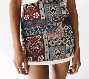 high waisted boho skirt