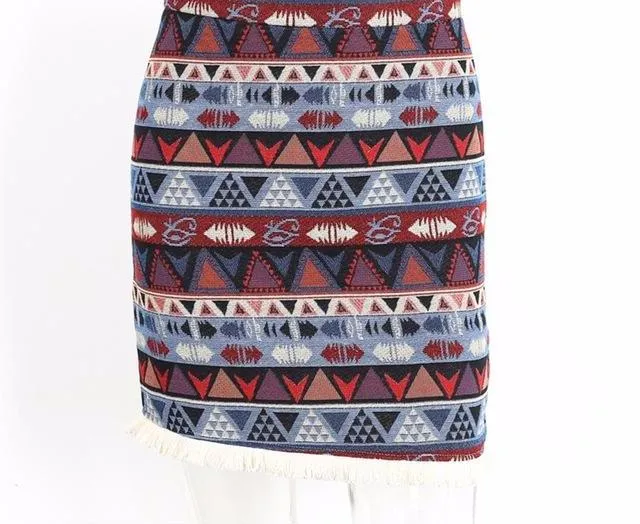 high waisted boho skirt