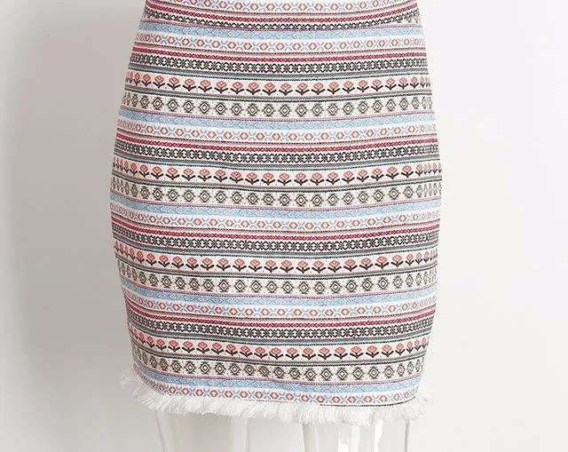 high waisted boho skirt