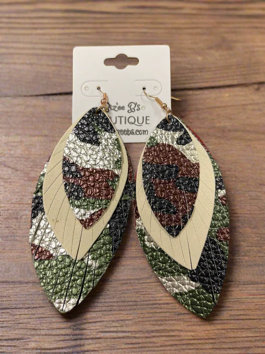 Layered Feather Earrings