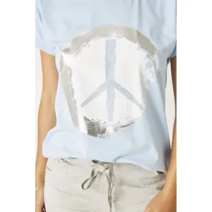 Peace Sign T-Shirt with Rhinestones