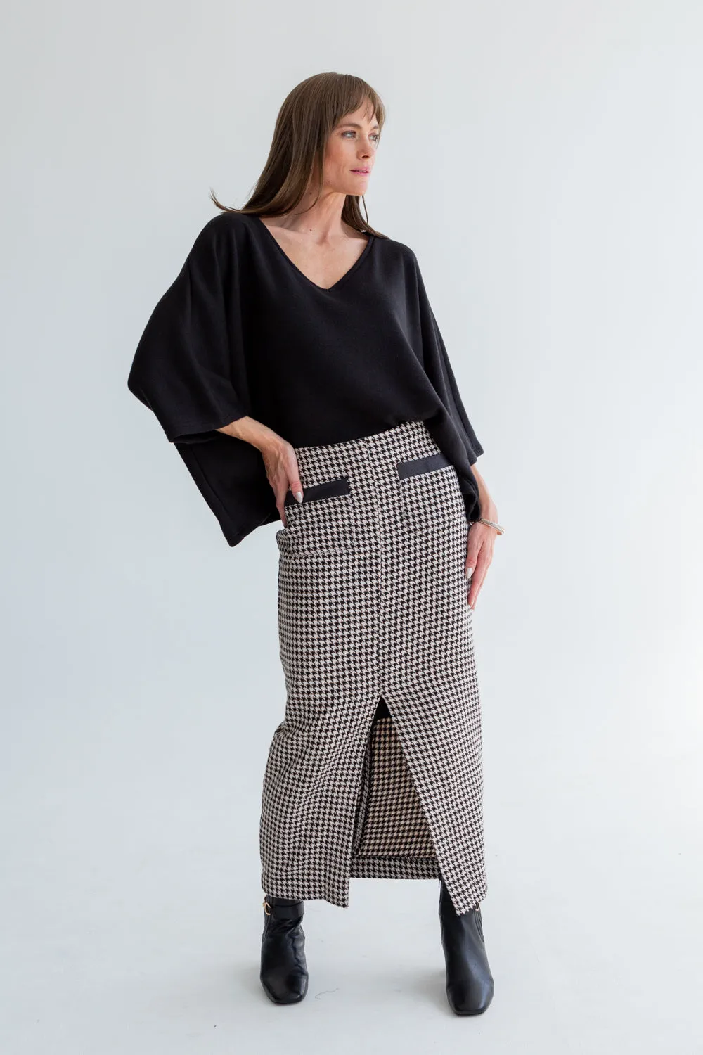 Pencil Skirt Houndstooth