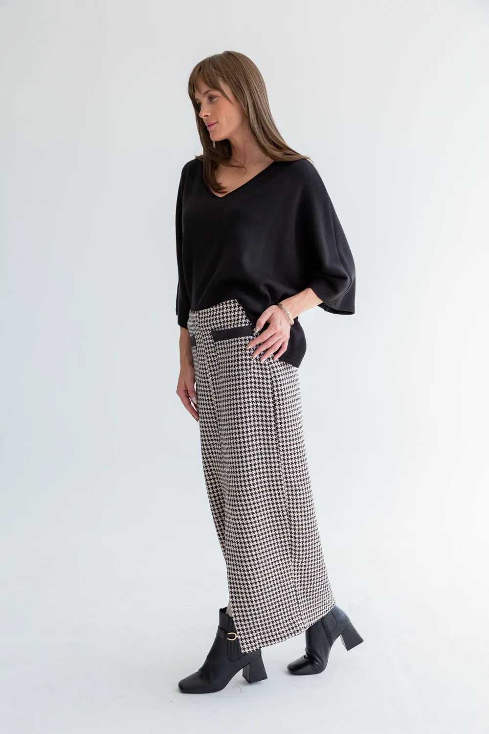 Pencil Skirt Houndstooth