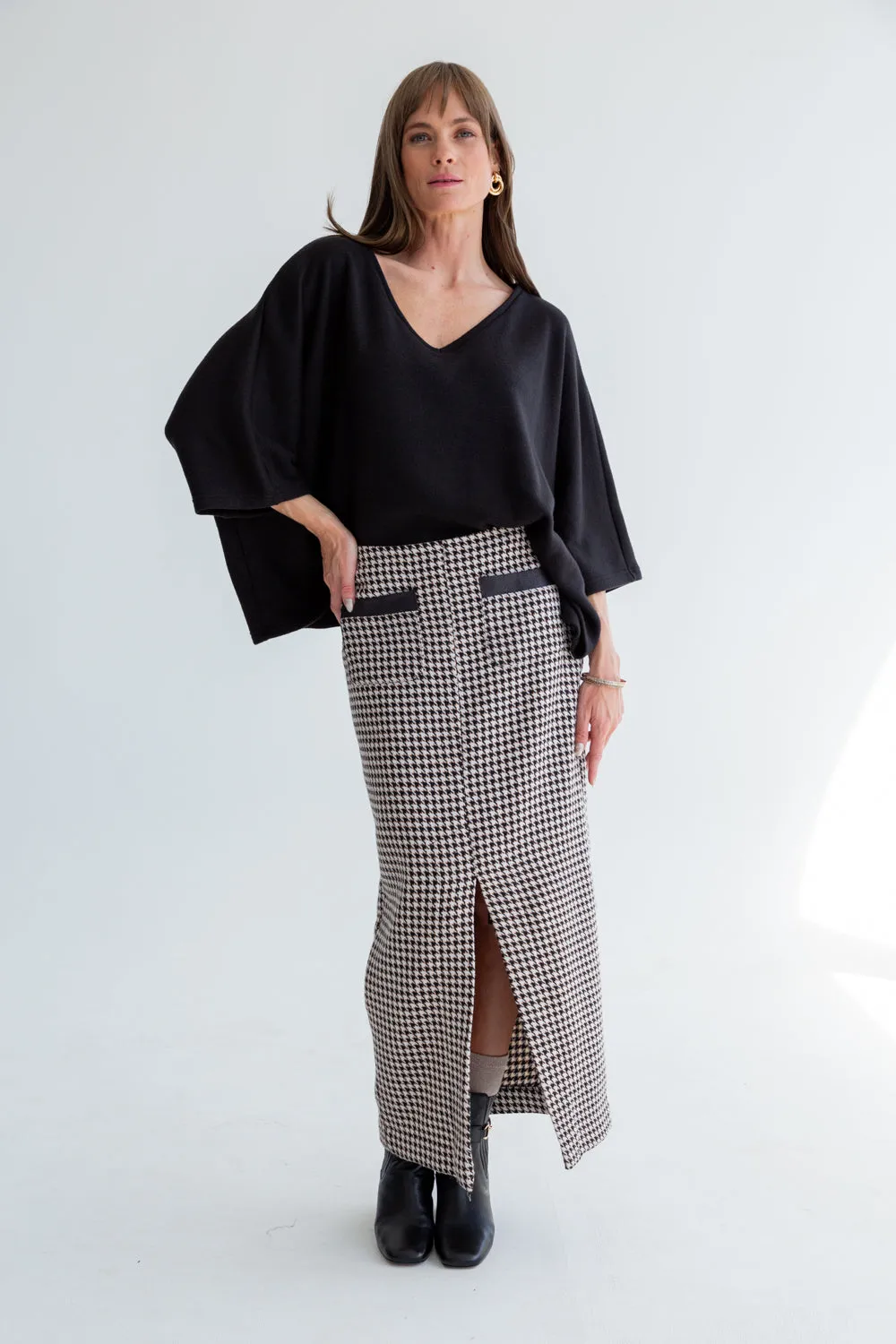 Pencil Skirt Houndstooth