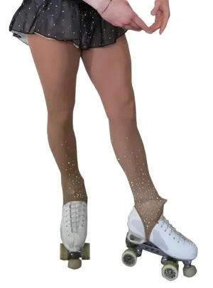 Primavera - Microfibre Skating Tights - Stirrup (With Cascade of Crystals)