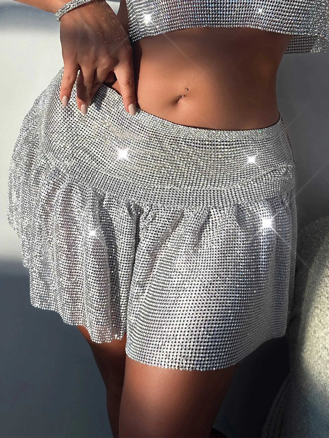 Rhinestone Mini Skirt – Sparkling Y2K Partywear