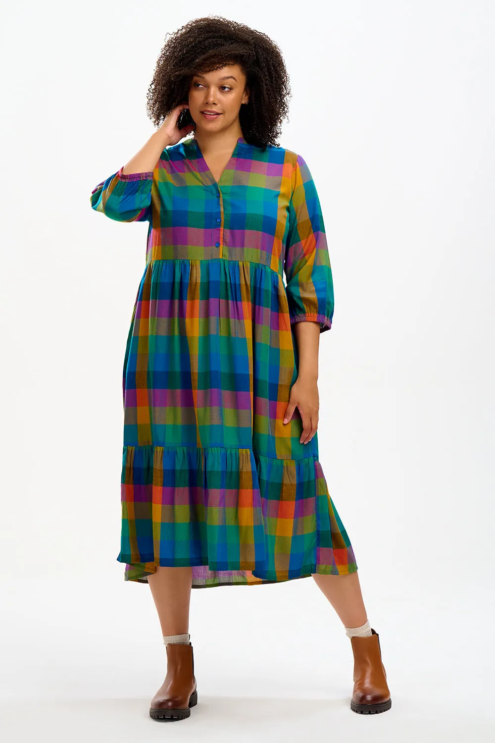 Uri Midi Dress - Big City Gingham