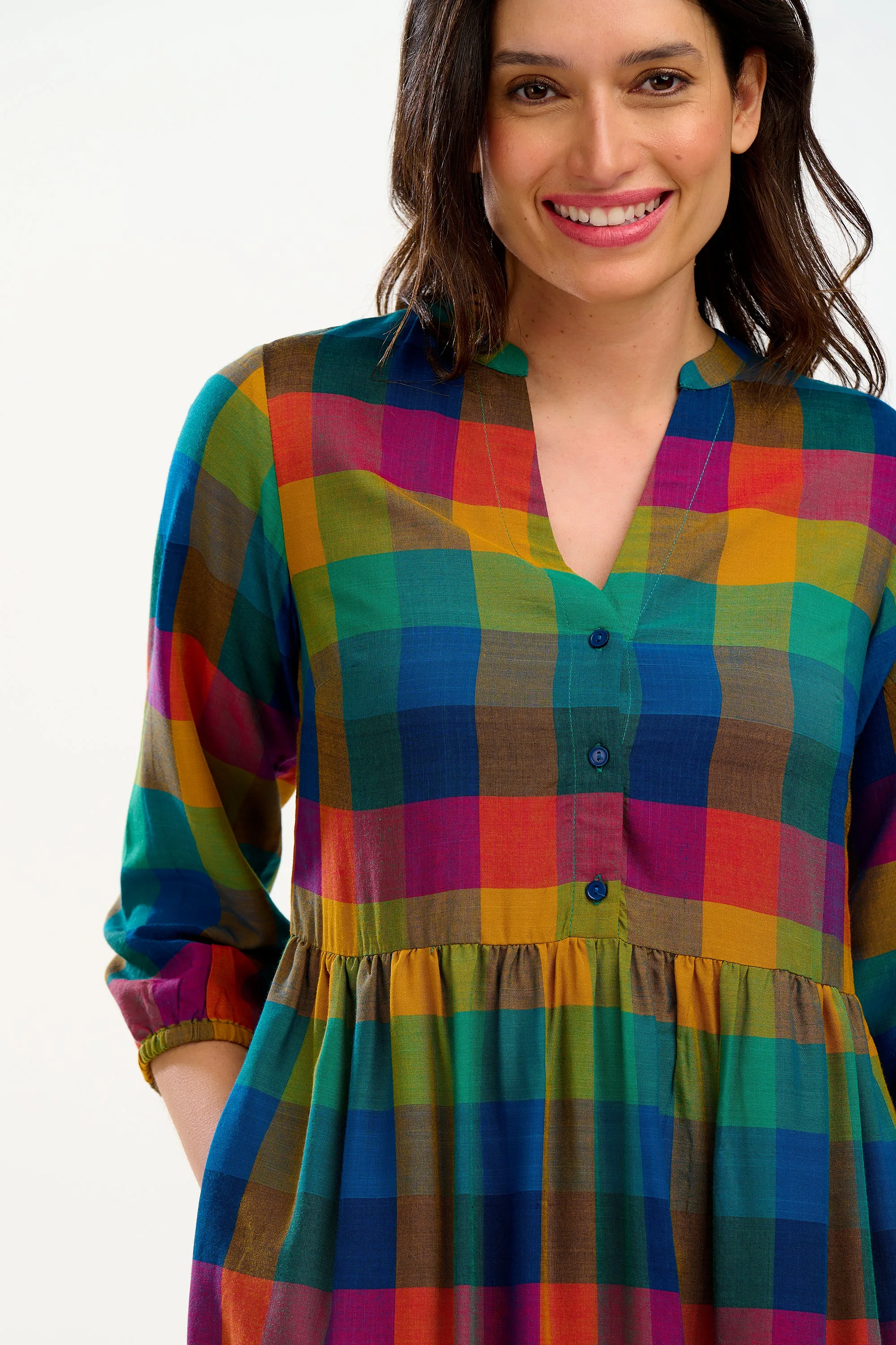 Uri Midi Dress - Big City Gingham