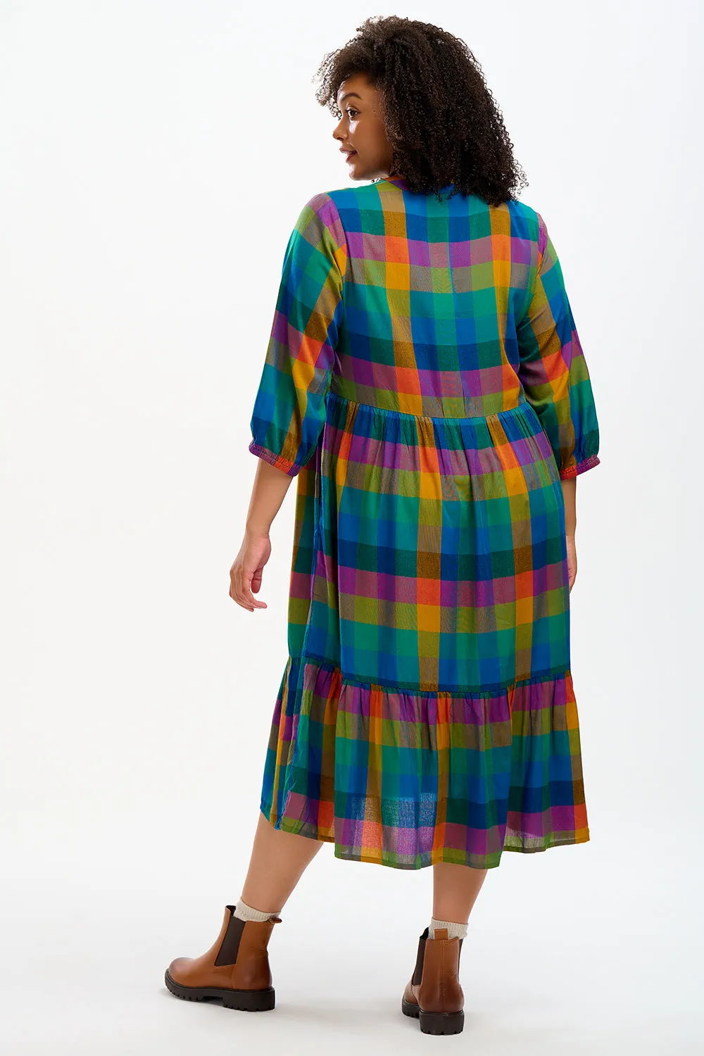 Uri Midi Dress - Big City Gingham