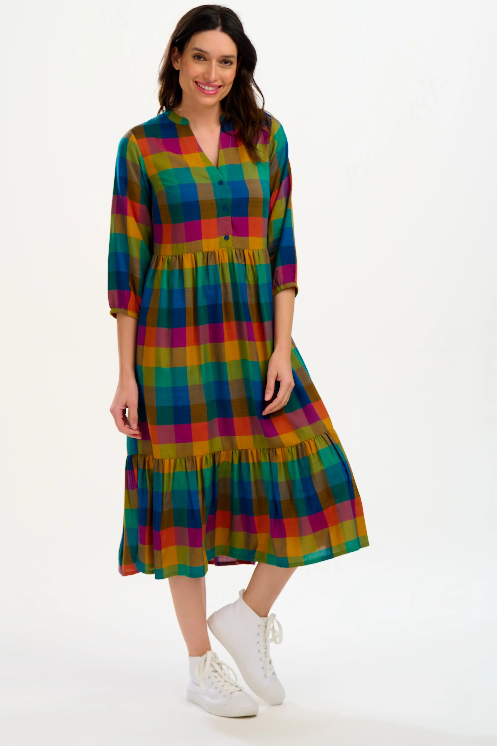 Uri Midi Dress - Big City Gingham