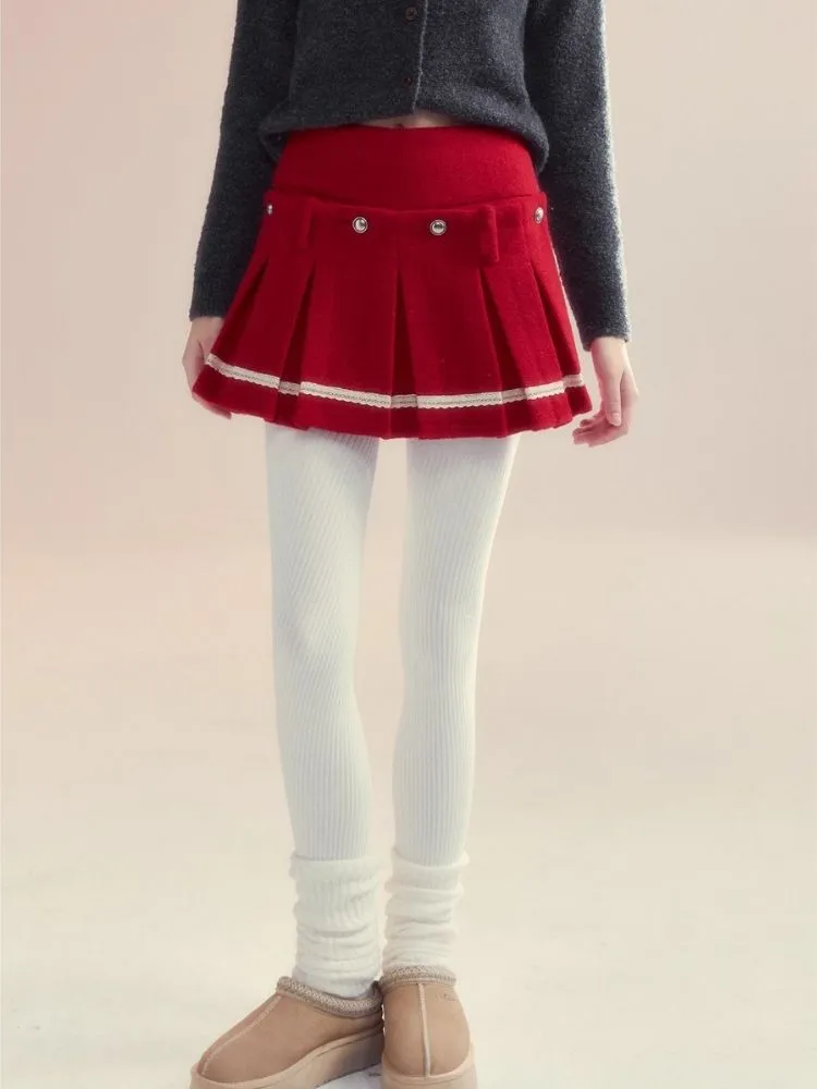 Versatile two-wear design Tweed pleated skirt shorts【s0000005510】