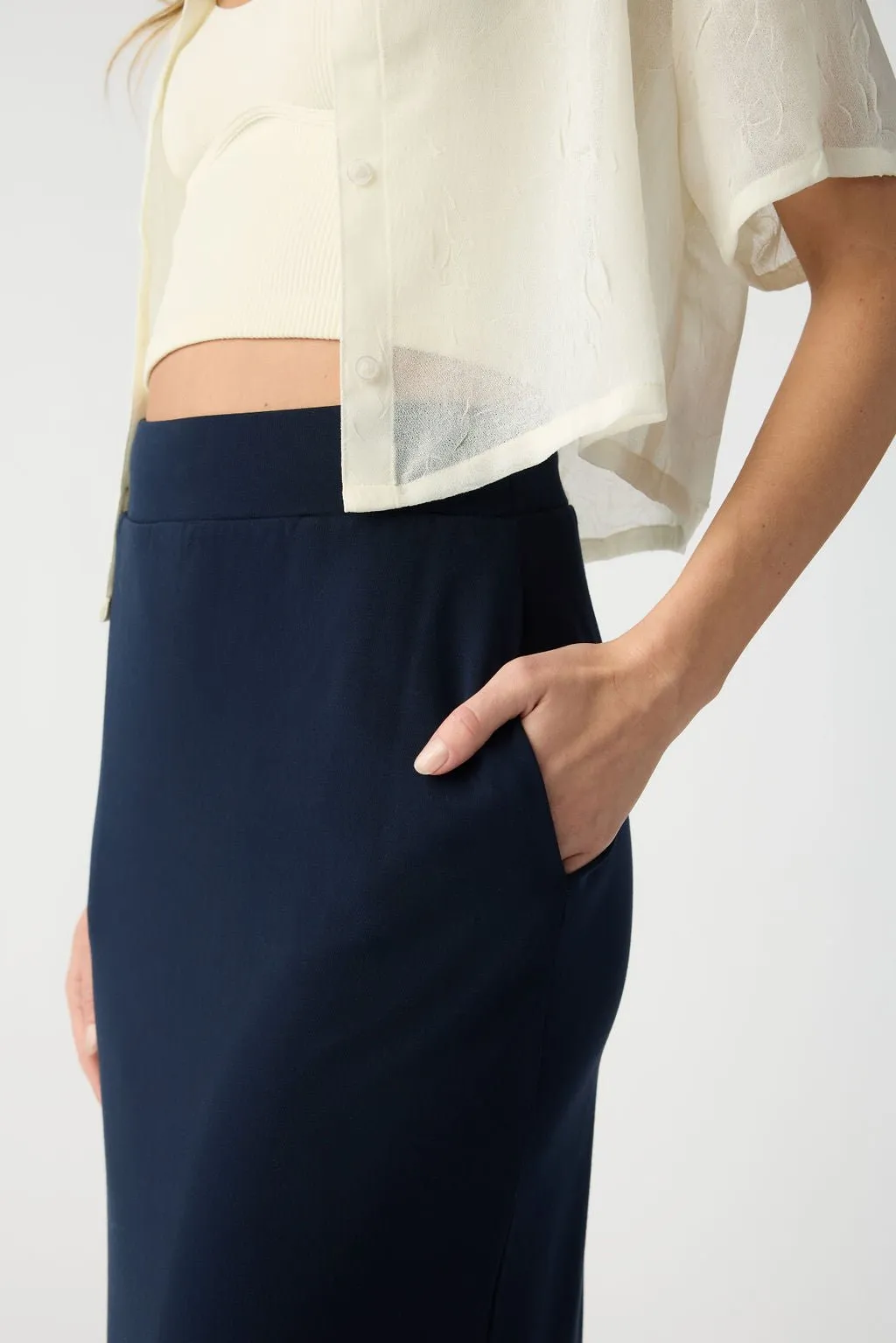 Women's Brushed Bamboo Midi Skirt