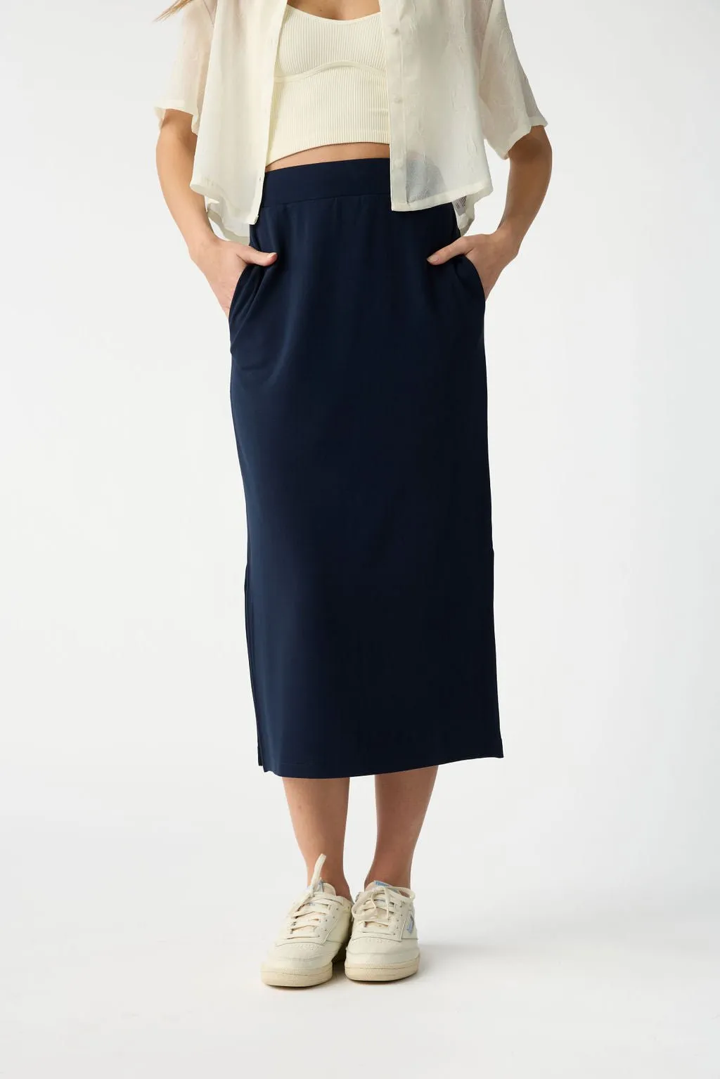 Women's Brushed Bamboo Midi Skirt